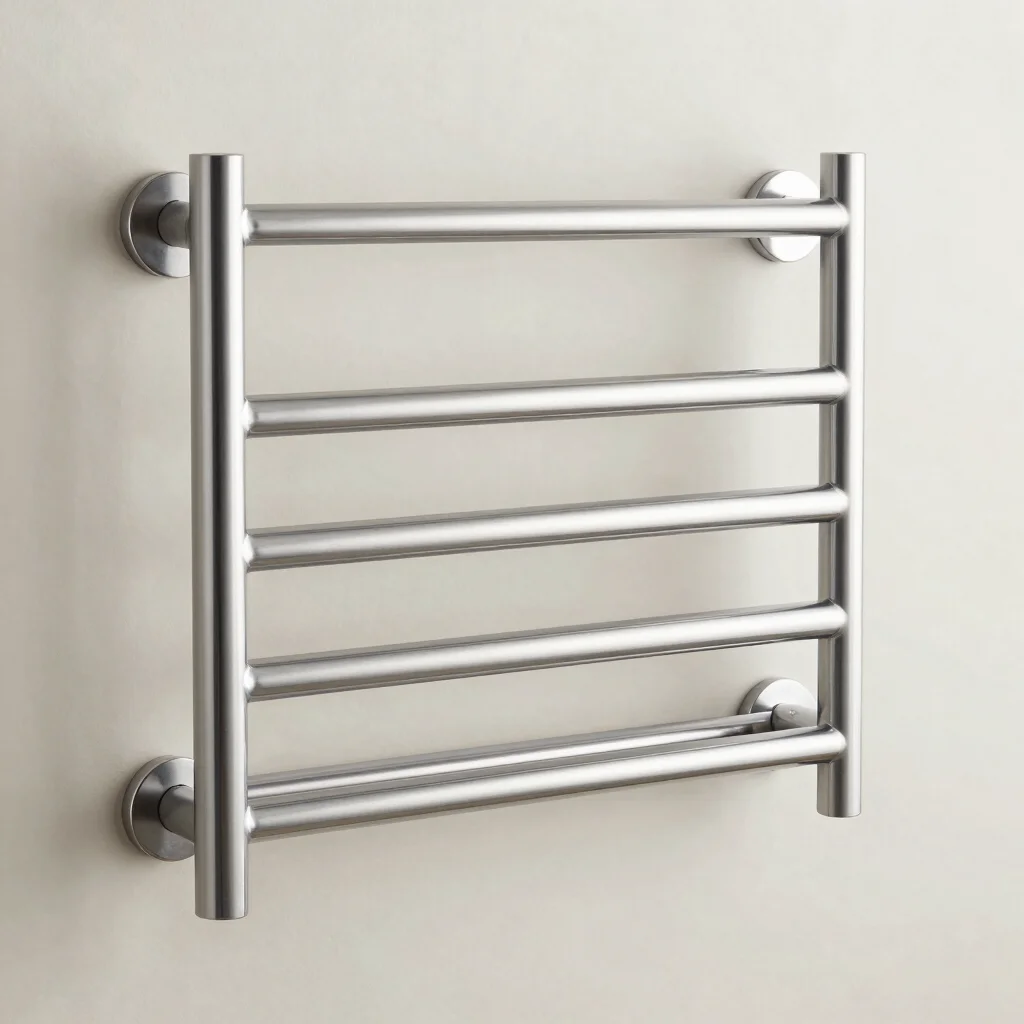 Brushed Chrome Towel Rack Shelf