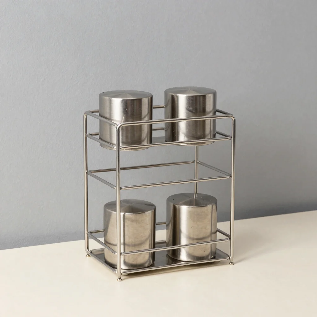 Tiered Stainless Steel Spice Rack