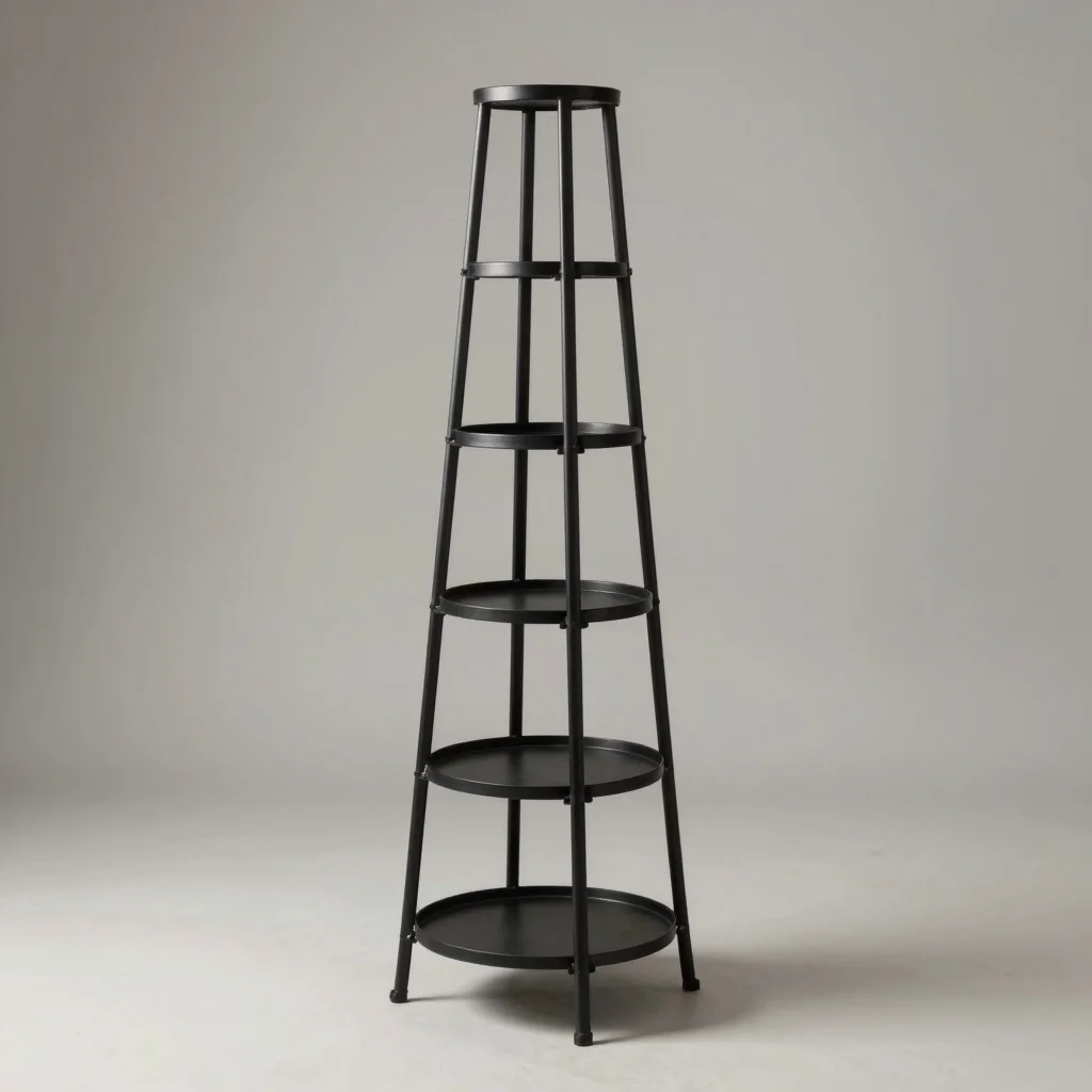 Multi-Tier Wrought Iron Pot Tower
